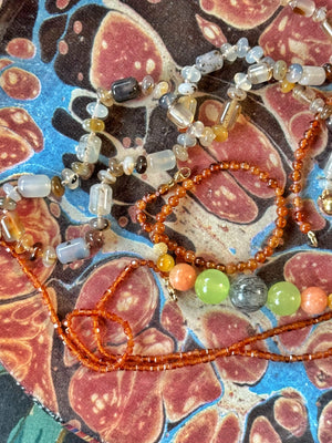 Moody Micro Necklace - Orange Garnet