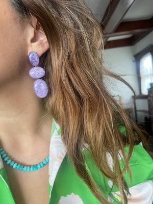 Mobile Earrings Triple Charoite