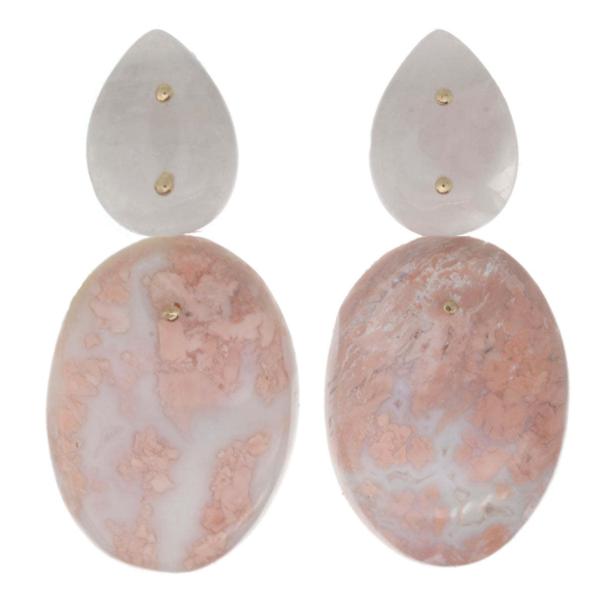 Mobile Earrings Rose Quartz Pink Chalcedony