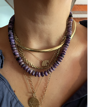 Beaded Large Charoite Necklace