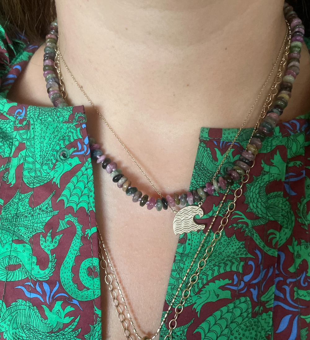 Beaded Tourmaline Necklace - Medium Size