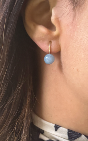 Mini Candy Hooplet Earrings Aquamarine