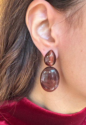 Mobile Earrings Double Red Tigers Eye