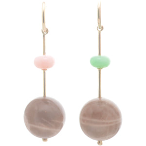 Swingers Hooplet Earrings Chrysoprae Pink Opal Susntone