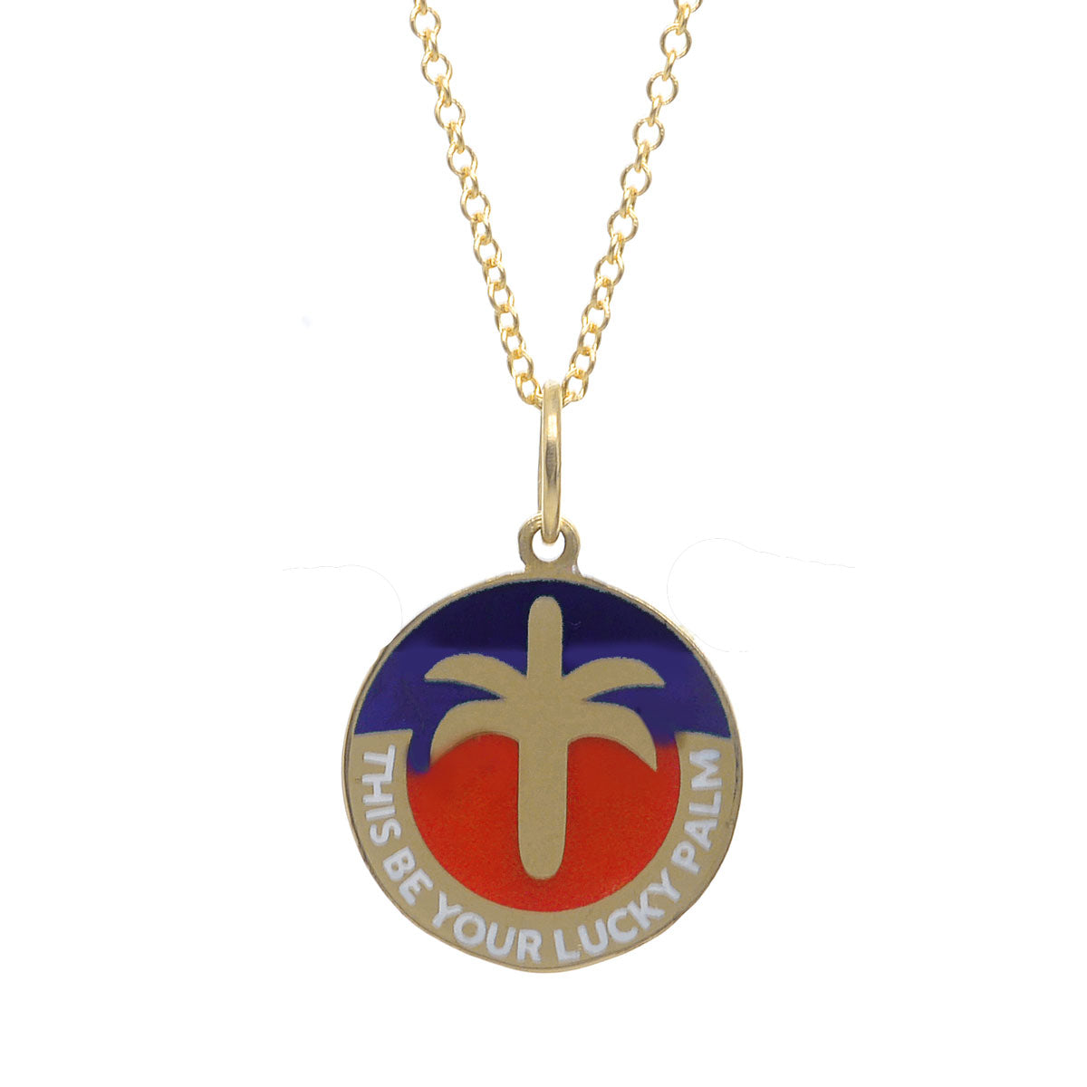 Sunrise Enamel Lucky Palm Necklace