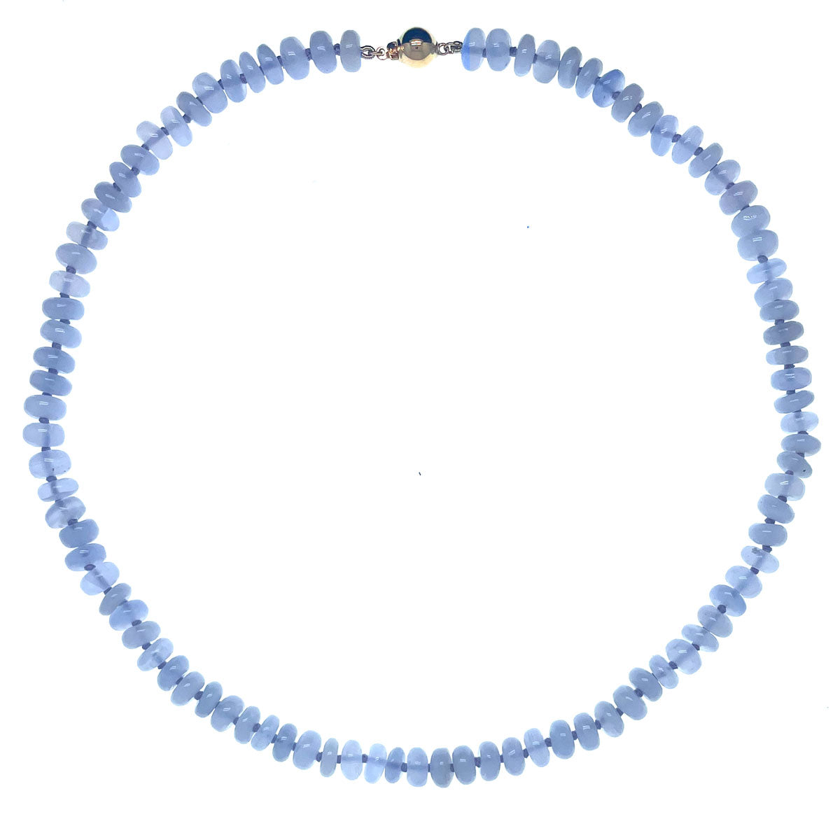 Beaded Blue Chalcedony Necklace