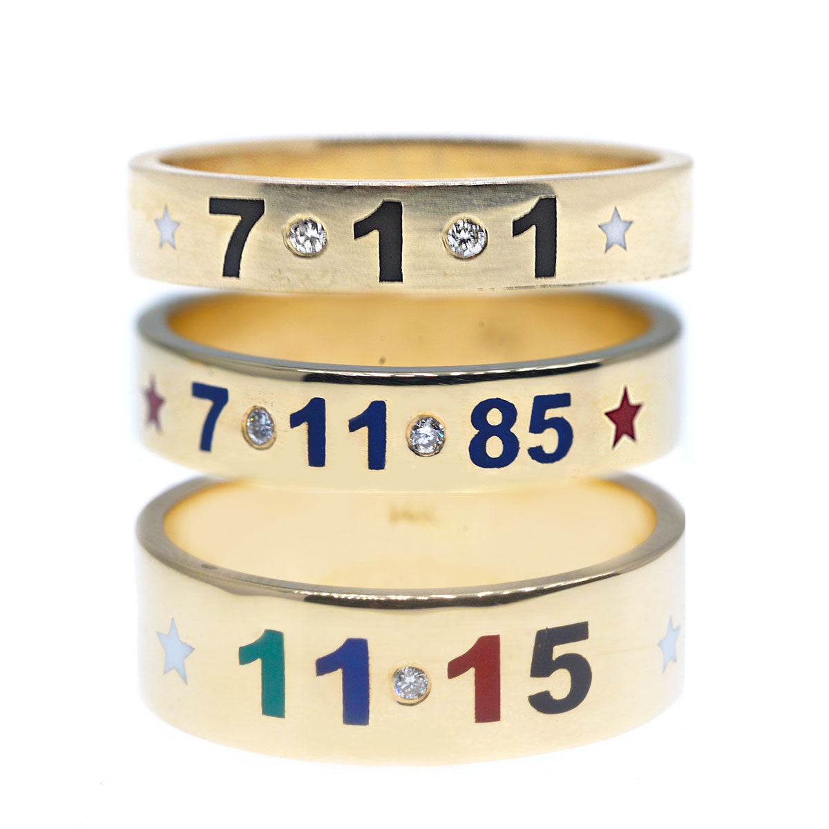 Custom Lucky Digits Enamel Ring