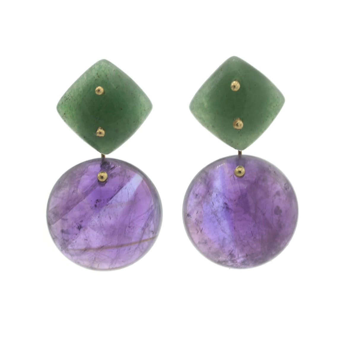 Mobile Earrings Aventurine Amethyst