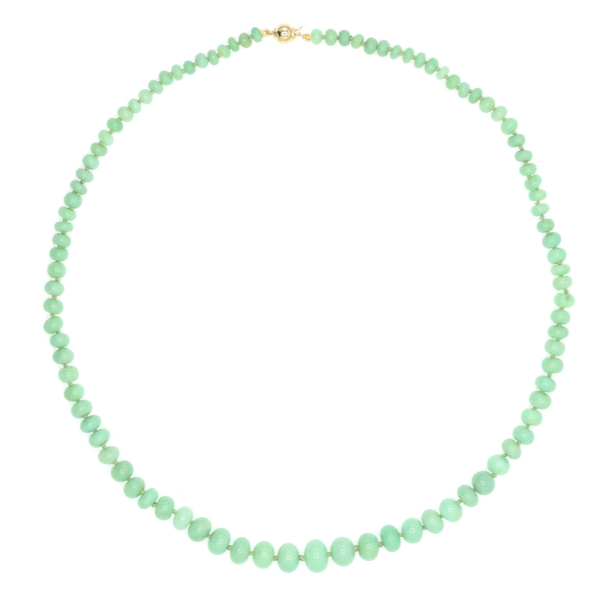 Beaded Chrysoprase Necklace - Large, Bright Green