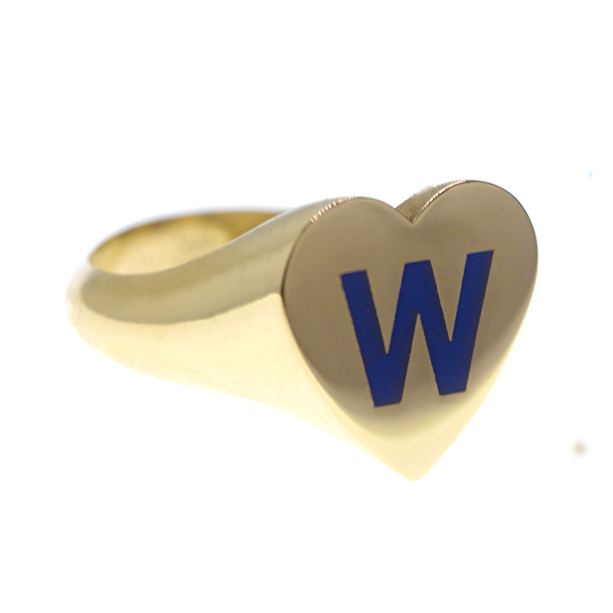Custom Heart Enamel Initial Ring