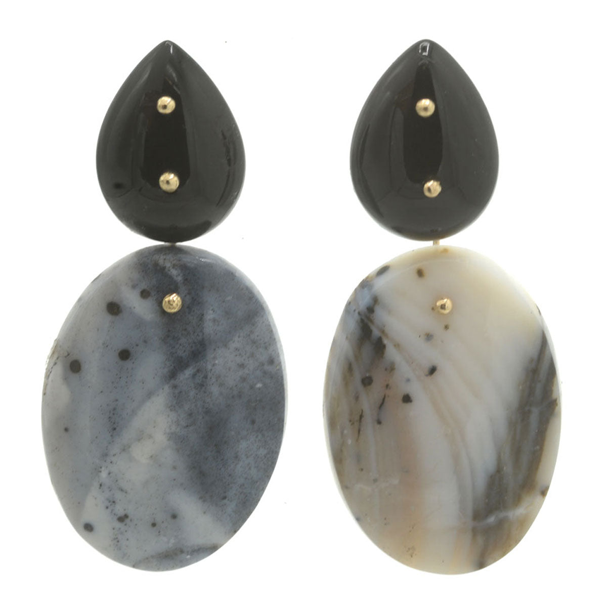 Mobile Earrings Onyx Dendritic Agate