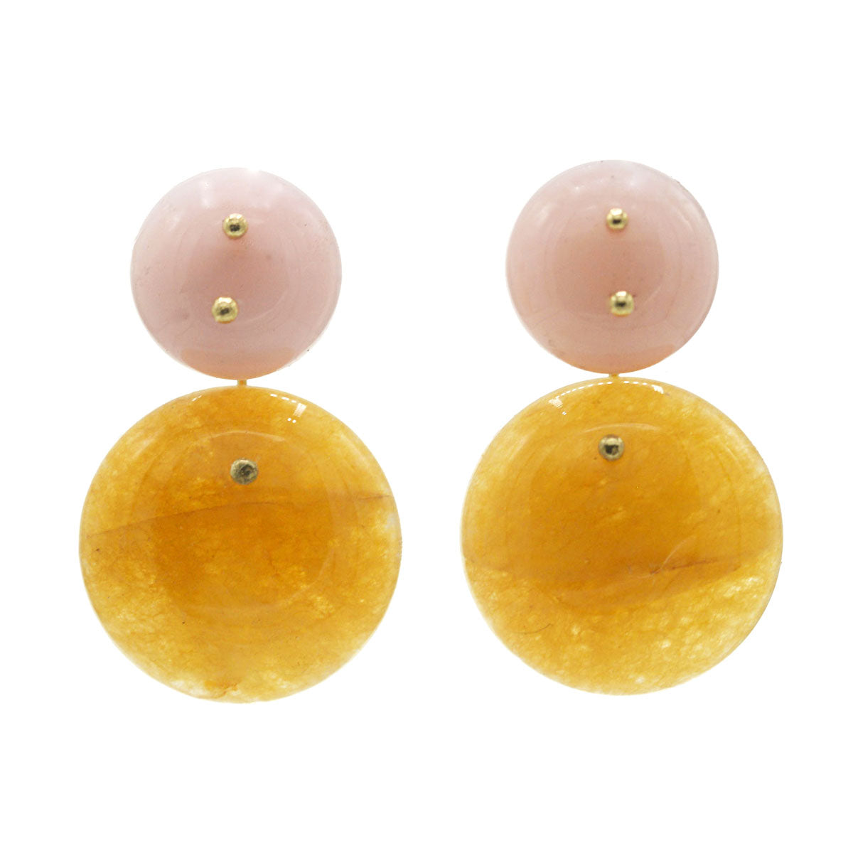 Mobile Earrings Pink Opal Orange JAde
