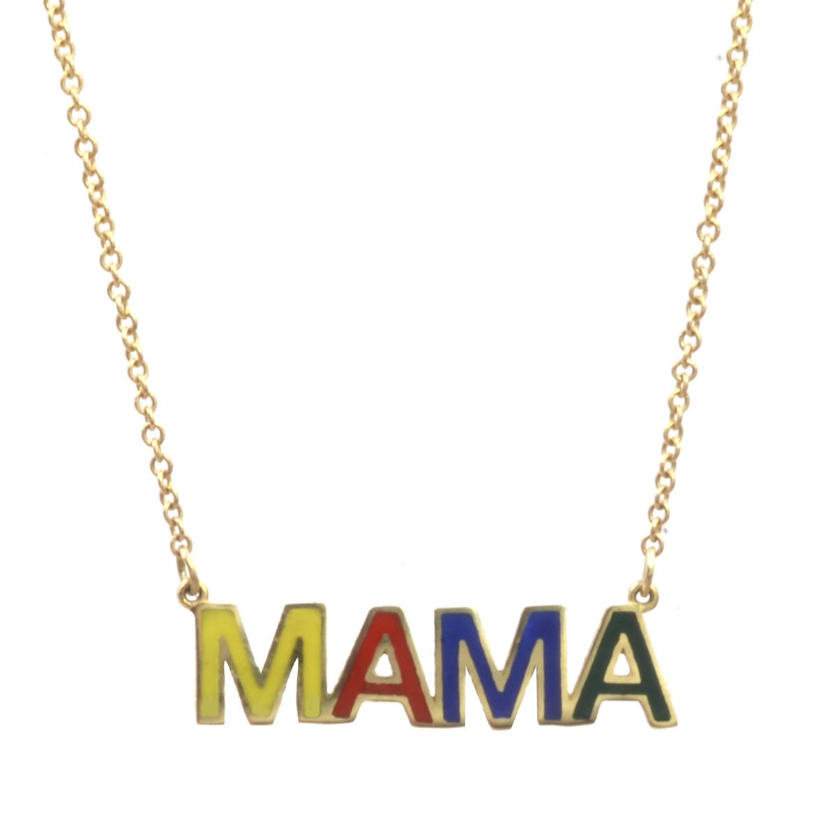Enamel MAMA Nameplate Necklace