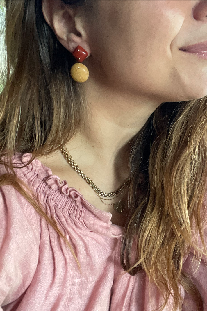 Mobile Earrings Red and Yellow Jasper