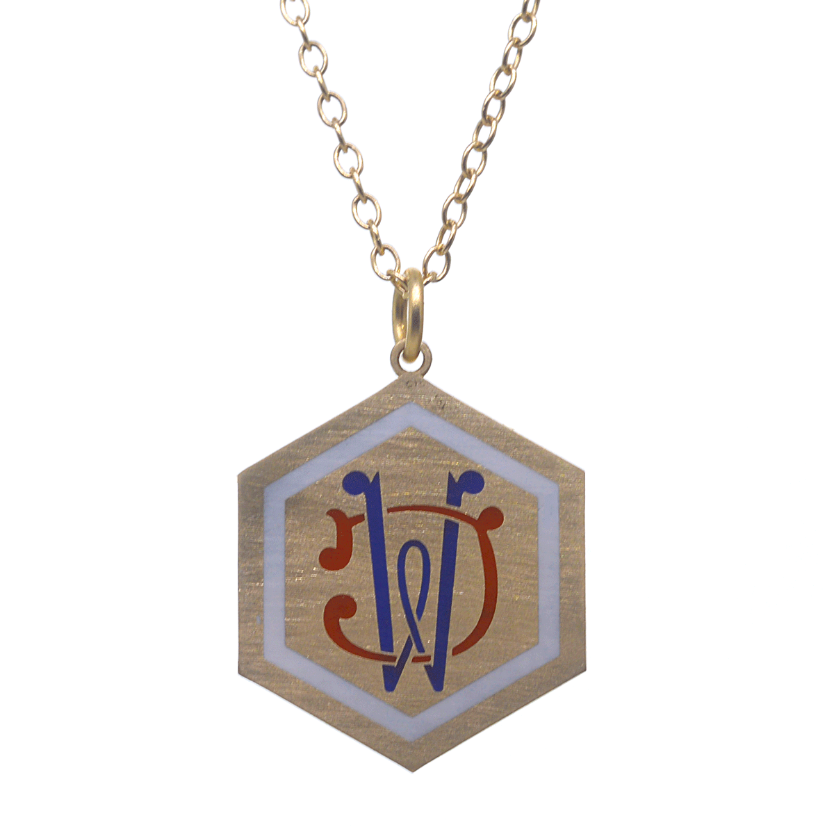 XL Custom Enamel Intertwined Initials Necklace